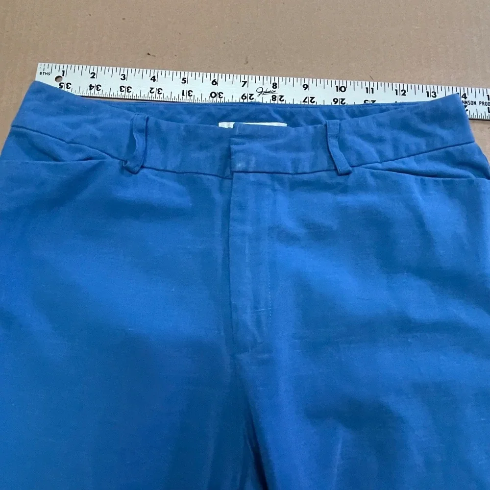 Preston & York Women's Size 6R French Blue‎ Linen Blend Pants Wide Leg 28x30